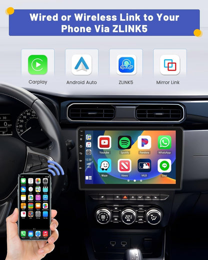 Hikity 2+64GB Double Din Android Car Stereo Wireless Apple Carplay Android Auto,