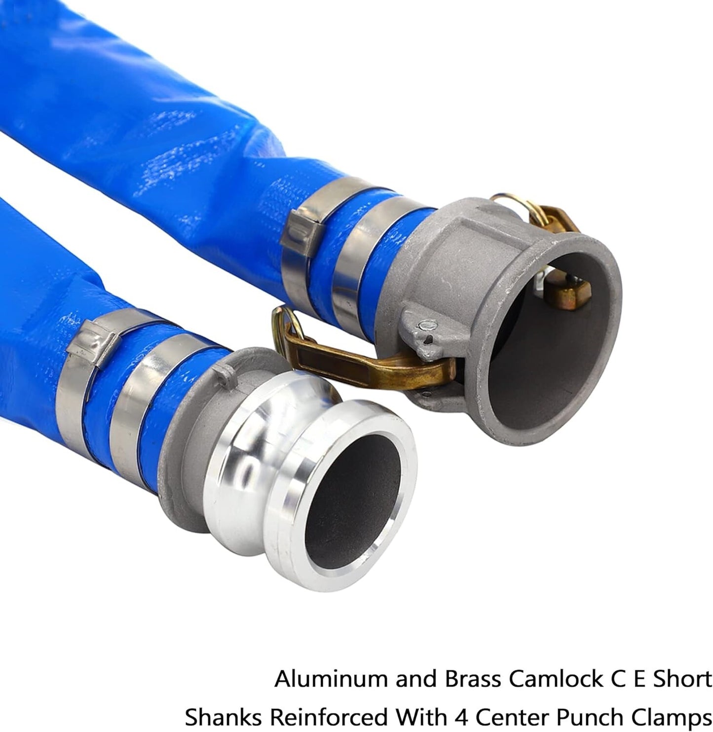 1.5" ID × 100 ft Pool Backwash Hose, Heavy Duty Reinforced Blue PVC Lay Flat ...