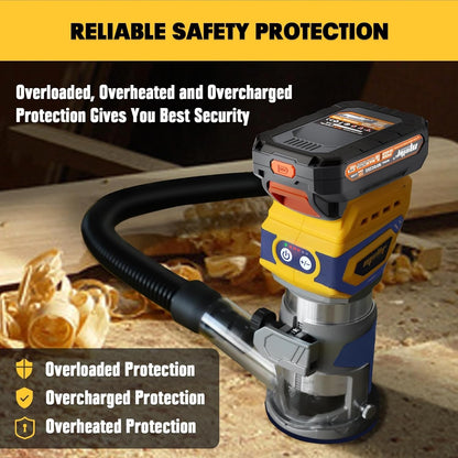 Cordless Compact Router, Mellif Brushless Palm Router Compatible with DeWalt 20V