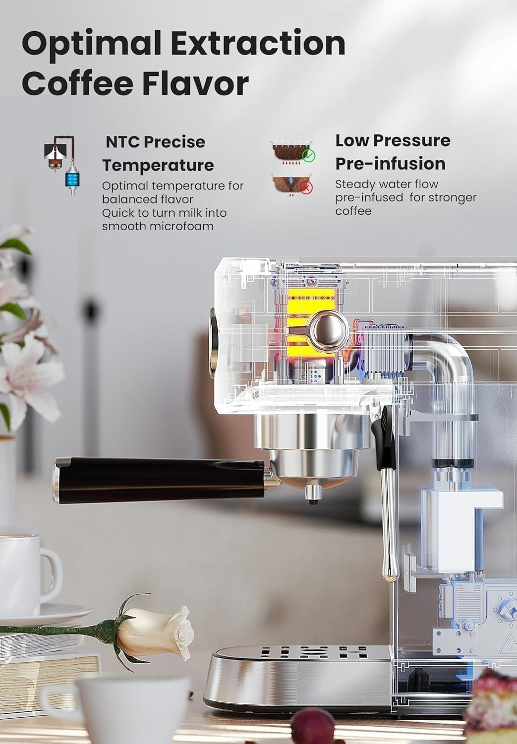 Gevi Espresso and Coffee Makers, Espresso Maker, Stainless Steel Commercial