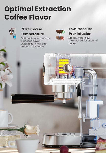 Gevi Espresso and Coffee Makers, Espresso Maker, Stainless Steel Commercial