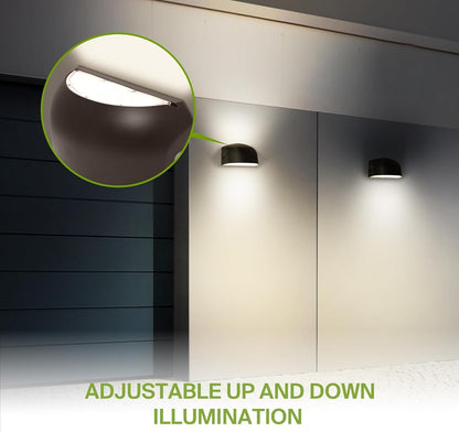 ASD 40/50/60W LED Wall Pack Light Round with Dusk to Dawn Photocell, Up & Down