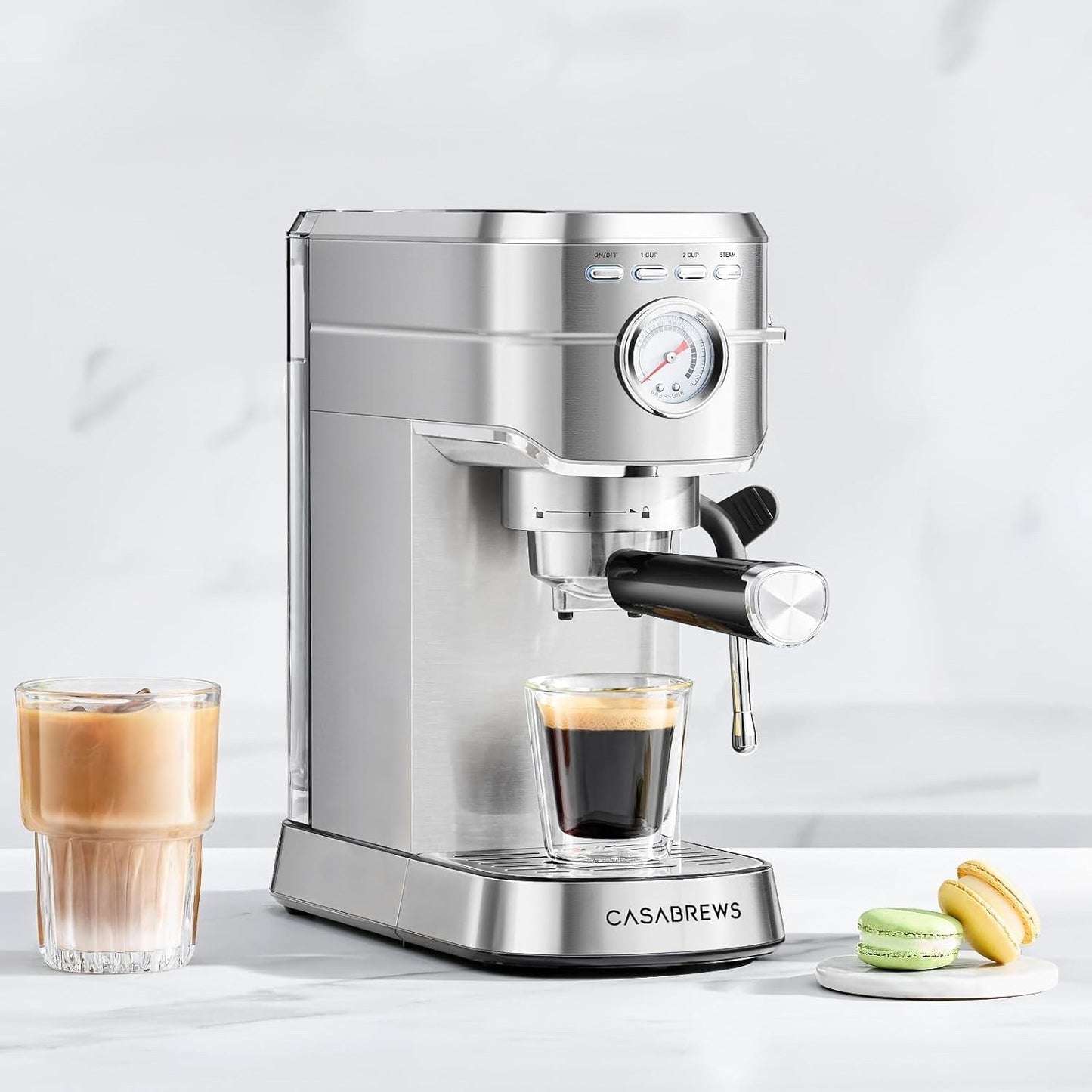 CASABREWS CM5418 Espresso Machine 20 Bar, Compact Espresso Maker with Steam Milk