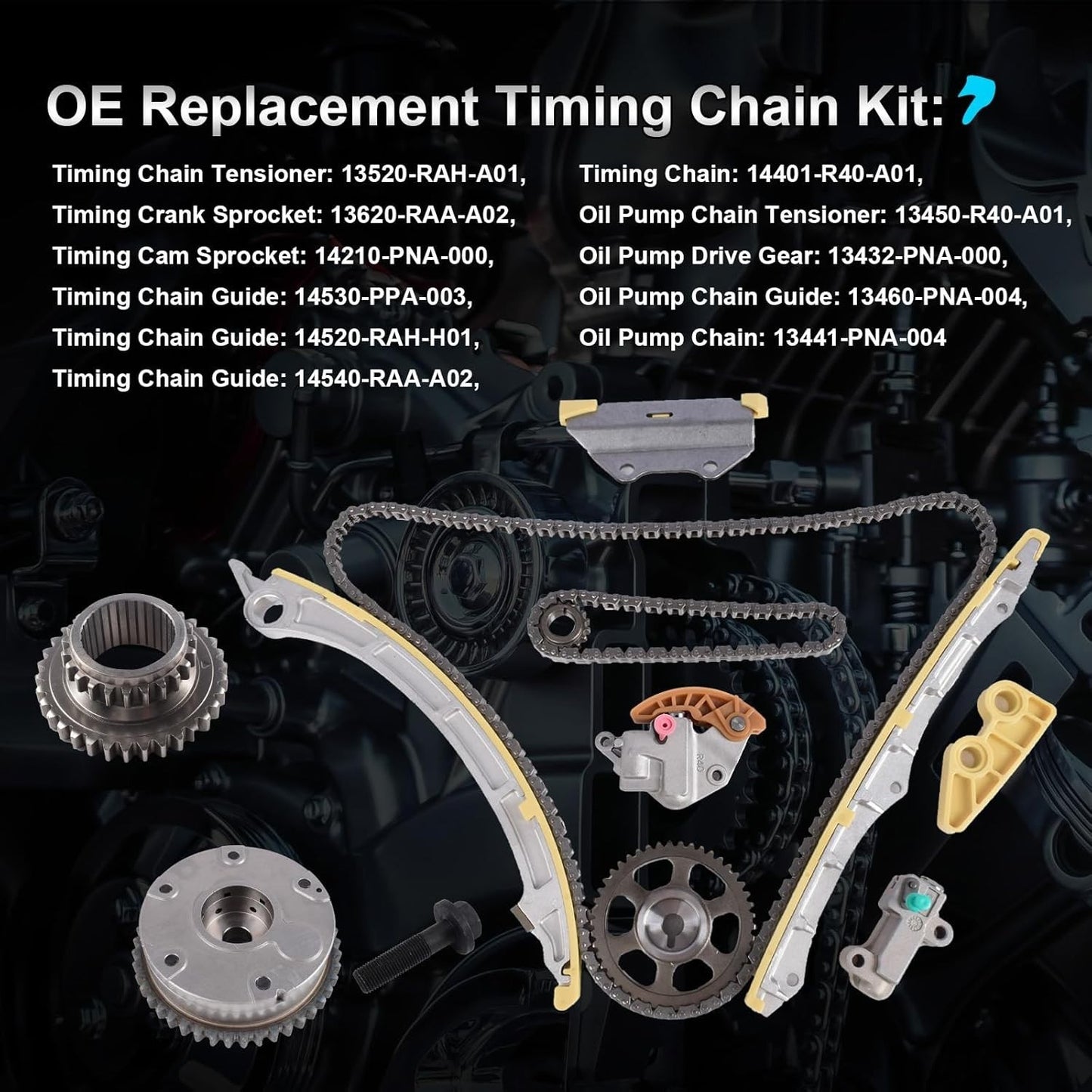 Timing Chain Kit for 2008-2015 Honda Acura ILX Accord Civic Crosstour CR-V 2.4L