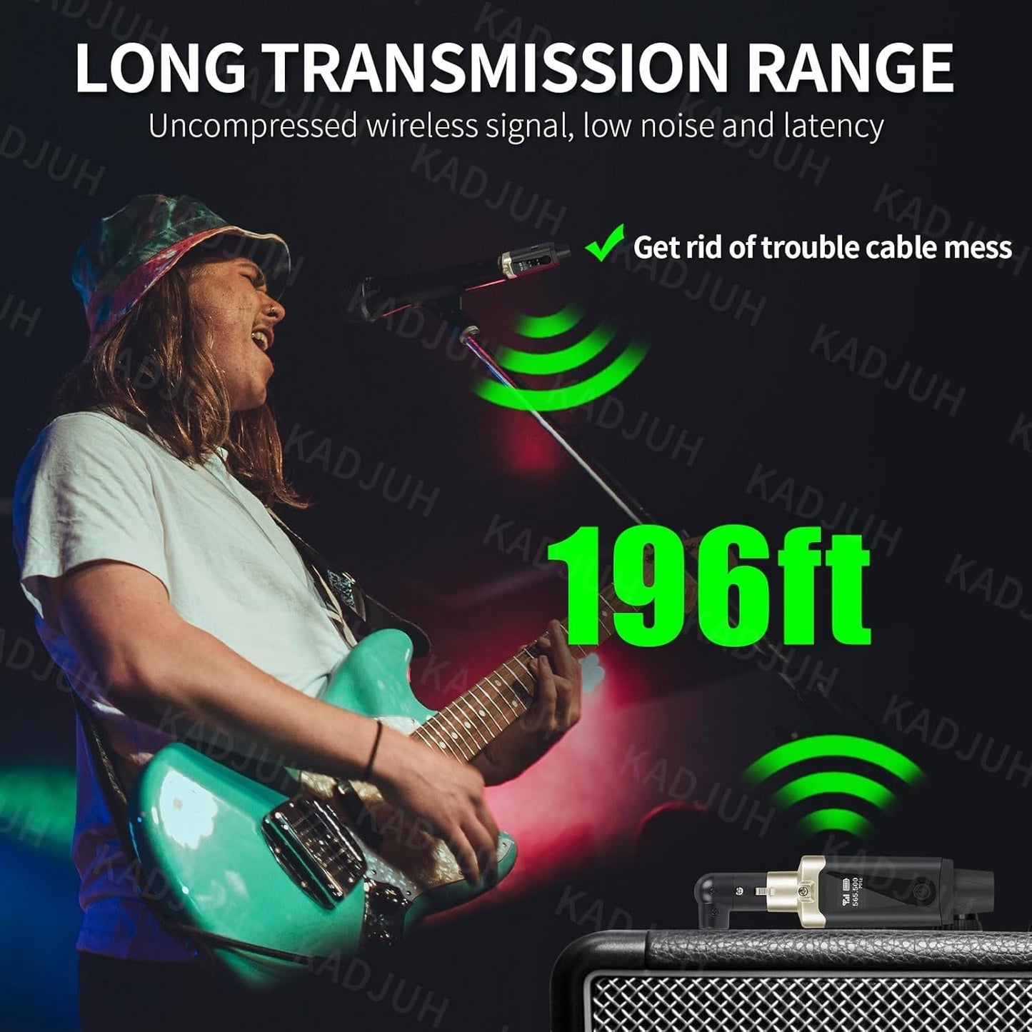 Wireless XLR Transmitter and Receiver& Wireless Guitar Transmitter Receiver,Rech