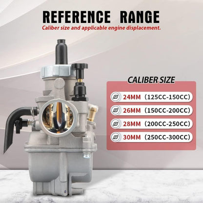 NIBBI PE30 Carb 30mm Carburetor Motorcycle Carburetor with Carb Jets Fit 250cc