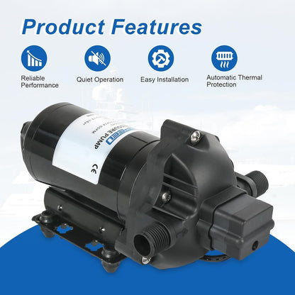 4.0 GPM 12V DC 45 PSI Revolution Water Pump with Pressure Switch Compatible with