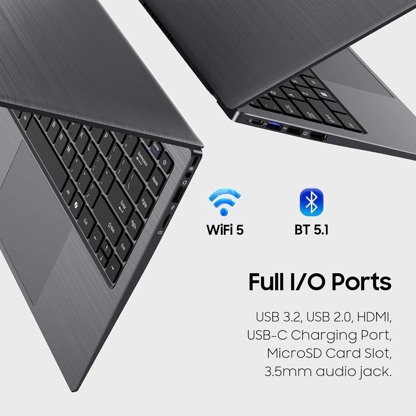 Laptop Computer, 14 Inch Laptop 8GB RAM 128GB SSD Laptops, Quad-Core N5095