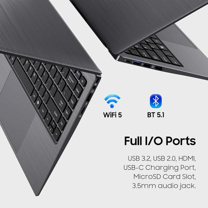 Laptop Computer, 14 Inch Laptop 8GB RAM 128GB SSD Laptops, Quad-Core N5095