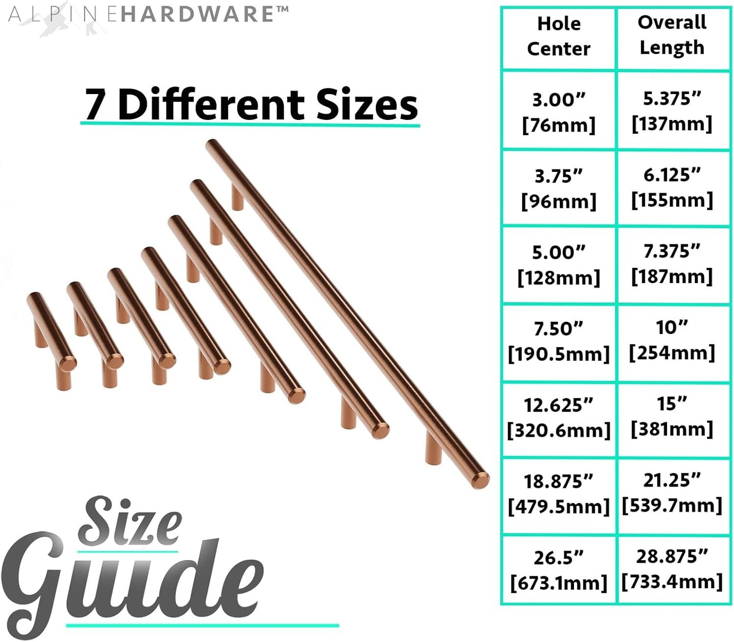 ALPINE HARDWARE American Owned Solid Stainless Steel Euro Bar Cabinet 25-Pack