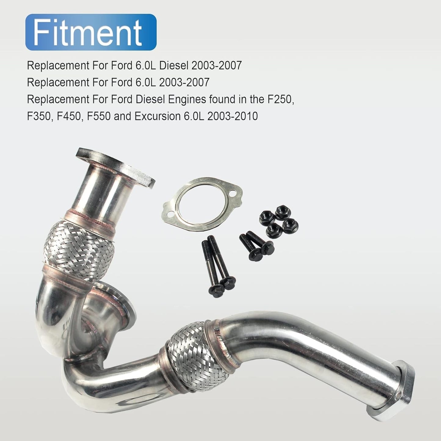 JDMSPEED New Turbocharger Y-Pipe Up Pipe Kit With Gasket Replacement For Ford 6