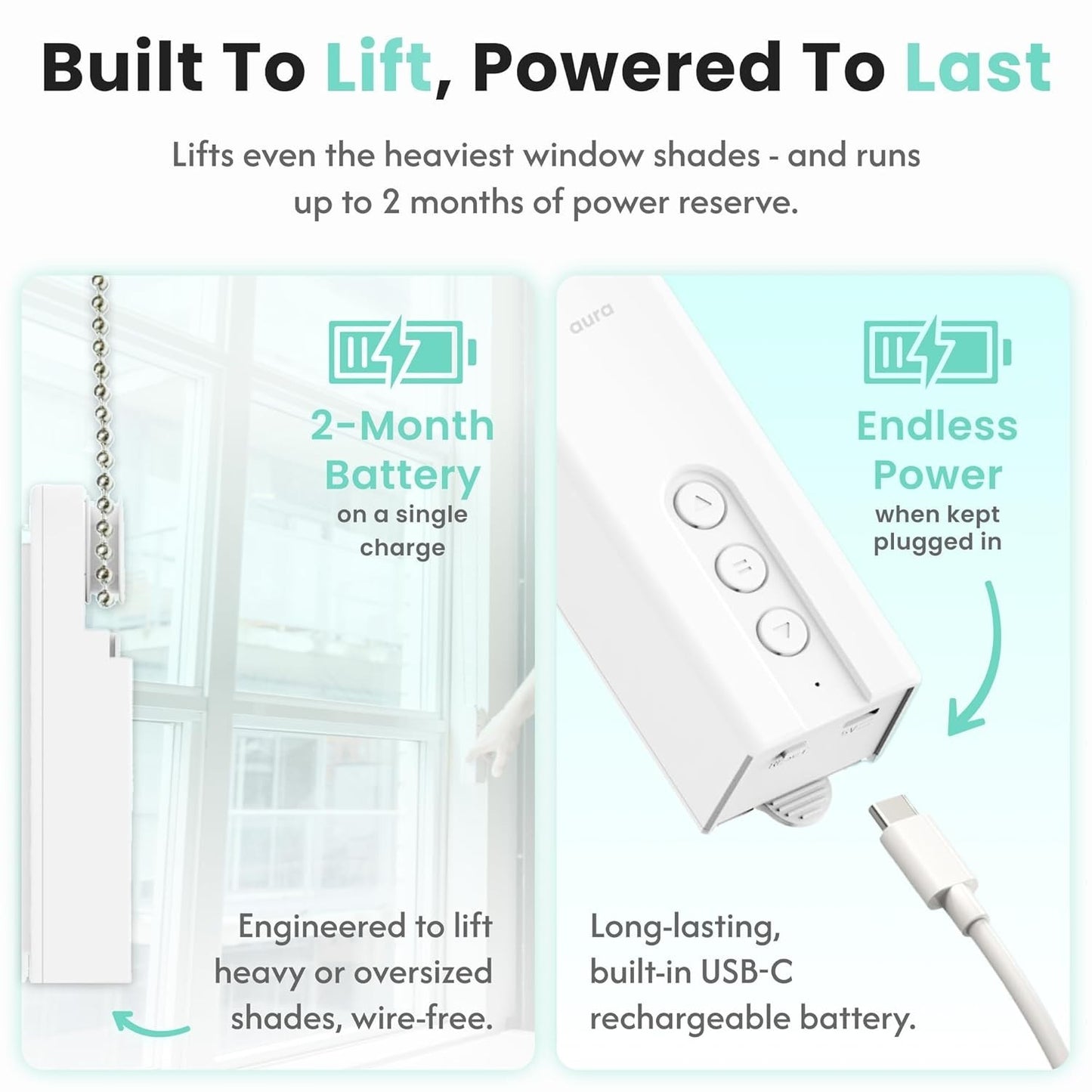 Aura Roller Smart Shade Driver | Automate Existing Blinds | Works with Beaded...