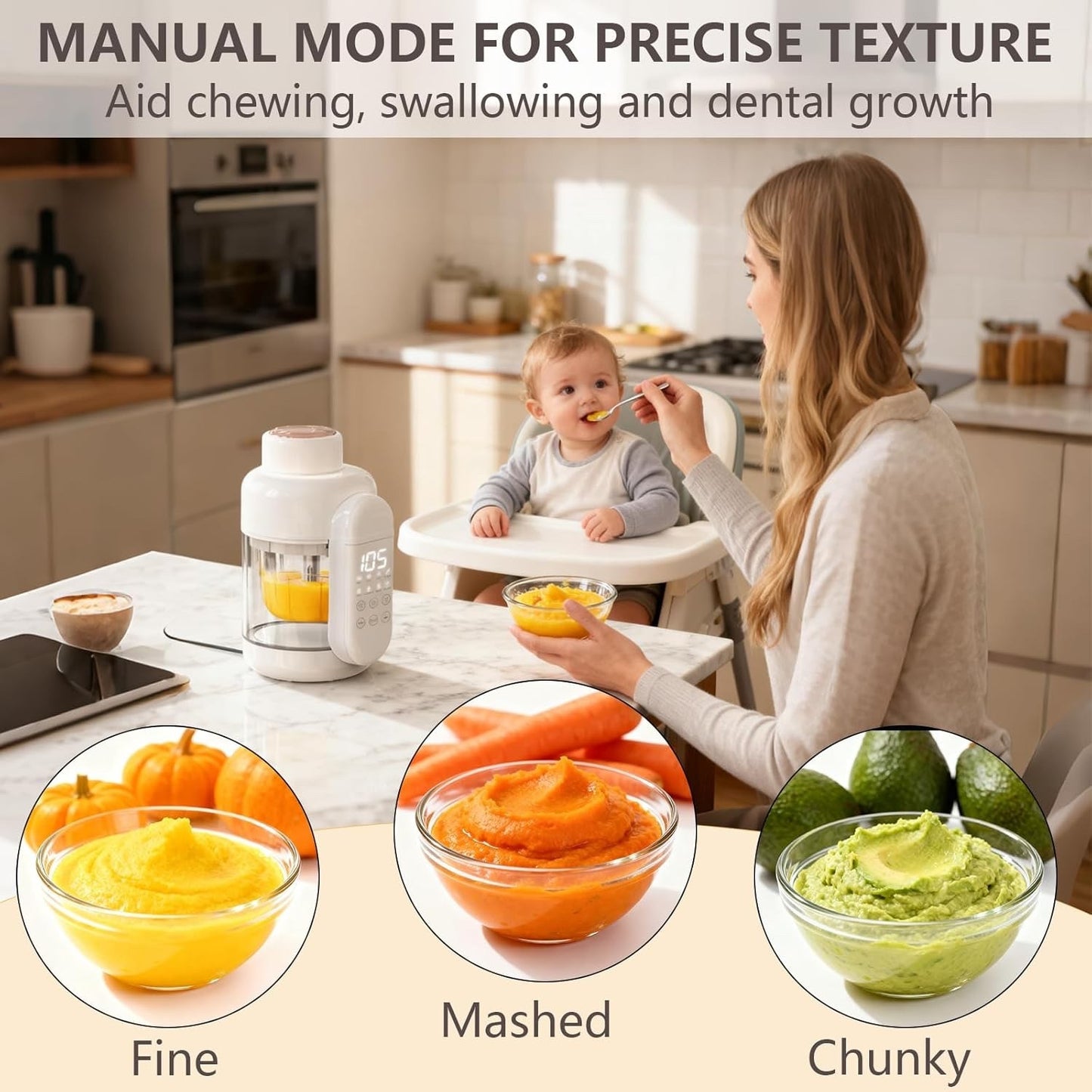 Baby Food Maker Glass 12oz Steamer and Blender Glass Reservoir & Bowl 9 in 1 Bab