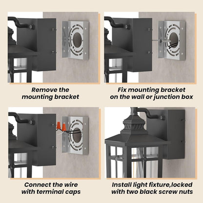 SIEPUNK Porch Lights Outdoor, Dusk to Dawn Exterior Lighting Fixtures 2 in 1