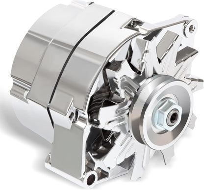 ROADFAR New Alternator High Output 100 AMP Chrome 1 Wire Replacement