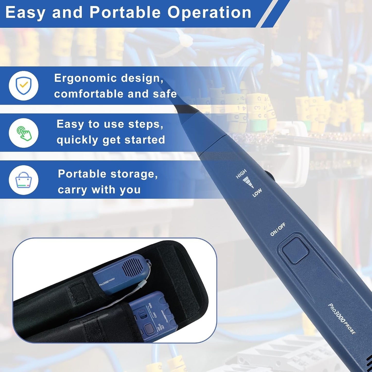 Pro3000 Tone Generator and Probe Kit, Toner Electrical Tool, Wire Toner
