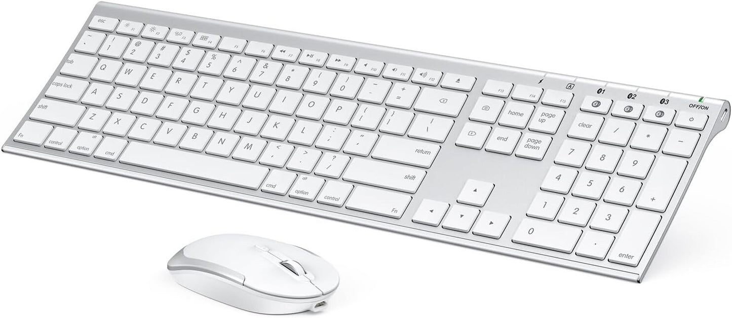 Bluetooth Keyboard Mouse for Mac, Ultra Slim Wireless Keyboard Mouse Combo