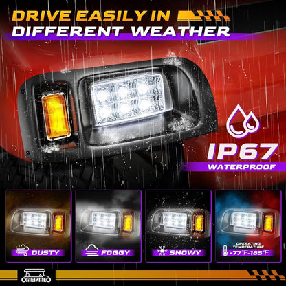 Club Car DS LED Headlight Kit, High Brightness Golf Cart Modified Headlights