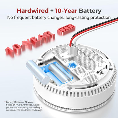 Siterlink Hardwired Smoke Detector Carbon Monoxide Detector Combo 4 pack