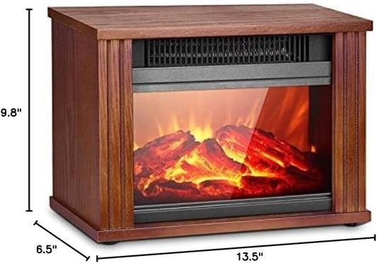 Electric Fireplace Heater, Infrared Fireplace Stove with 3D Flame Effect, Indoor