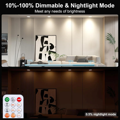 Recessed Lighting 5/6 Inch, 6Pack Color Changing LED Can Lights for Ceiling, 13W