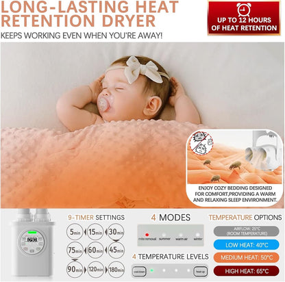 Futon Dryer, Portable Blanket Warmer, Remote Control, PTC Heater with 9 Time ...