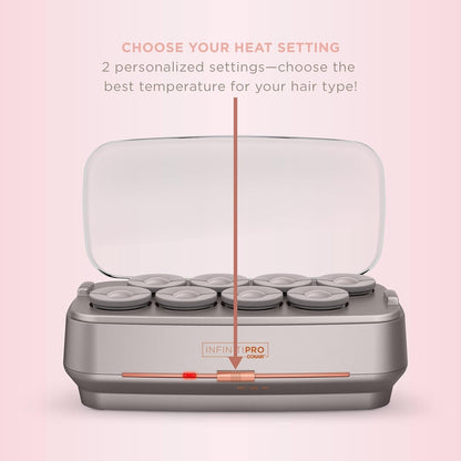 INFINITIPRO BY CONAIR Ceramic Flocked Hot Rollers for Long, Medium, and All Hair