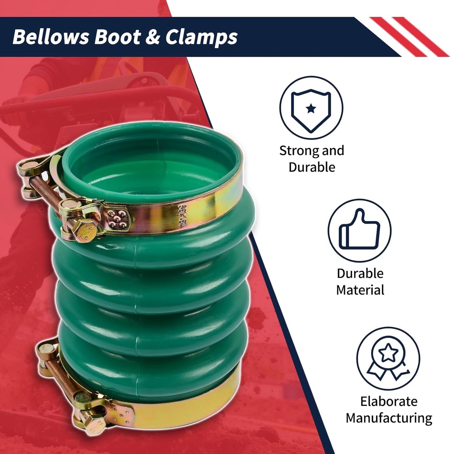 0177355 Bellows Boot with 2PCS Clamps for Jumping Jack Rammers 5000177355 010.