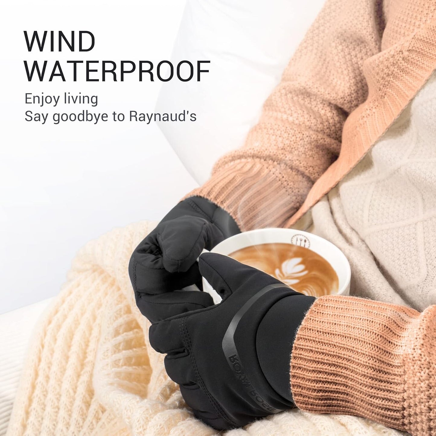 Heated Gloves Liners for Men Women, Rechargeable 7.4V 3000mAh Li-ion Batteries