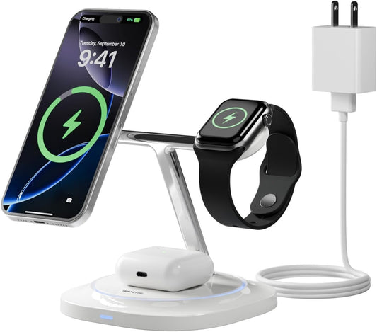 3 in 1 Magnetic Wireless Charger for Apple - Fast Charging Station Compatible