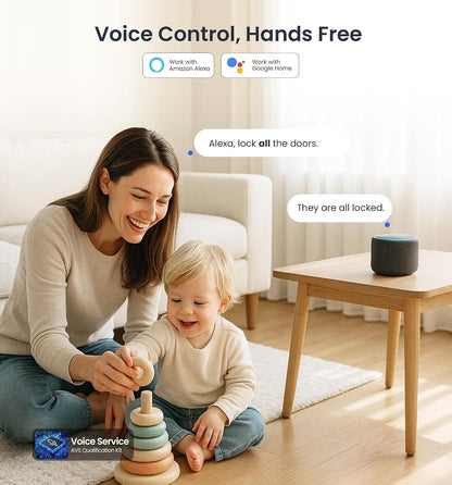 Veise VE017G-H Wi-Fi Smart Fingerprint Front Door Lock Set, Remote App Control,