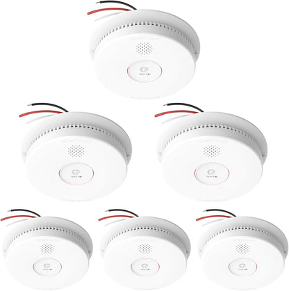 Hardwired Interconnected Smoke Detectors,Photoelectric Smoke Alarm with 9V Batte