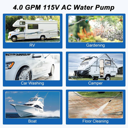 4.0 GPM 12V DC 45 PSI Revolution Water Pump with Pressure Switch Compatible with