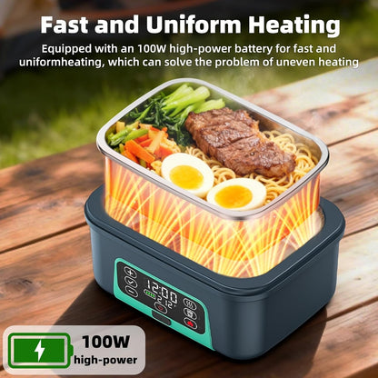 XL 6.3-Cups Cordless Electric Heated Lunch Box for Adults, Rechargeable Battery