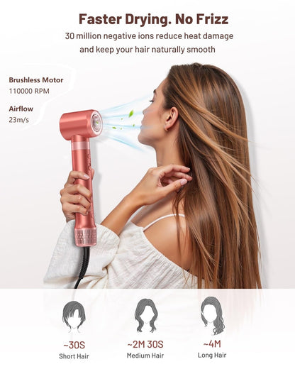 HITTIONA 5 in 1 High-Speed Hair Dryer Brush - Hot Air Styler & Hair Styler, Fast