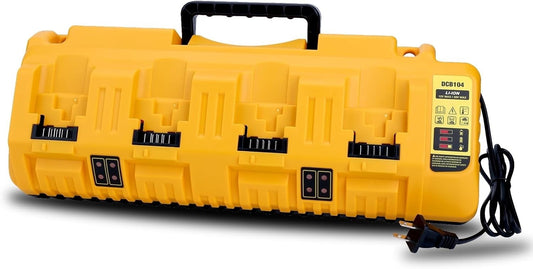 DCB104 4 Port Multi Rapid Charger Compatible with De-walt 12V, 20V, and 20V/60V
