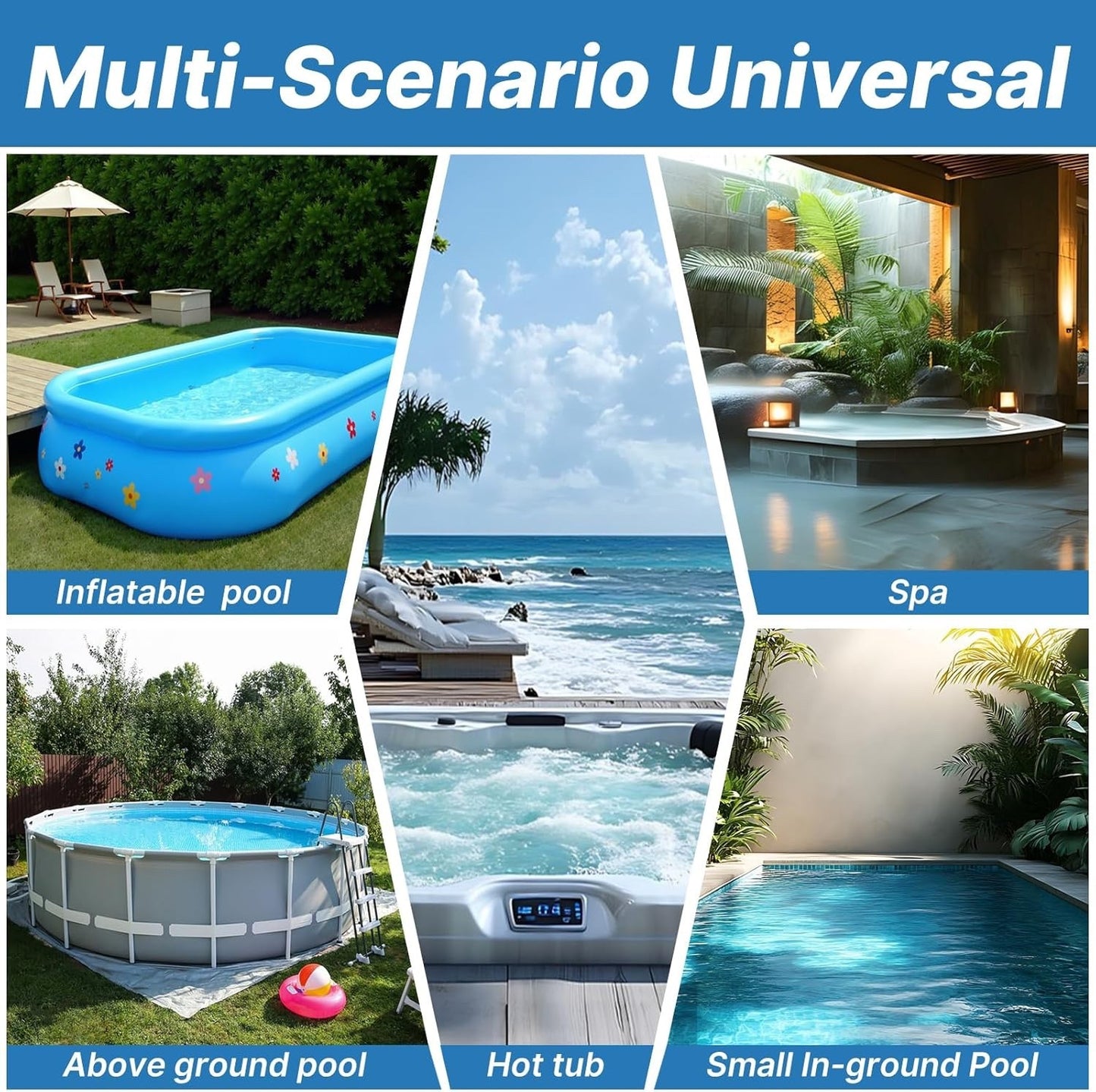 4 in 1 Cordless Rechargeable Small Pool Vacuum spa hot tub 90 Mins Running Time