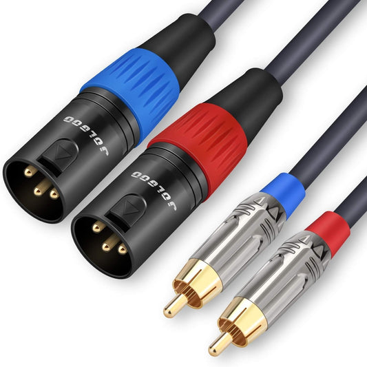 50 Feet RCA to XLR Cable, Dual RCA Male to Dual XLR Male, 4N OFC Wire