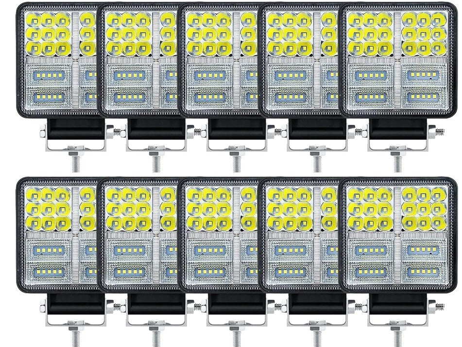 MUVKQC LED Tractor Lights,10PCS 4.5inch Square LED Work Light,177W 175000LM Spot