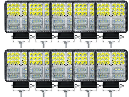 MUVKQC LED Tractor Lights,10PCS 4.5inch Square LED Work Light,177W 175000LM Spot