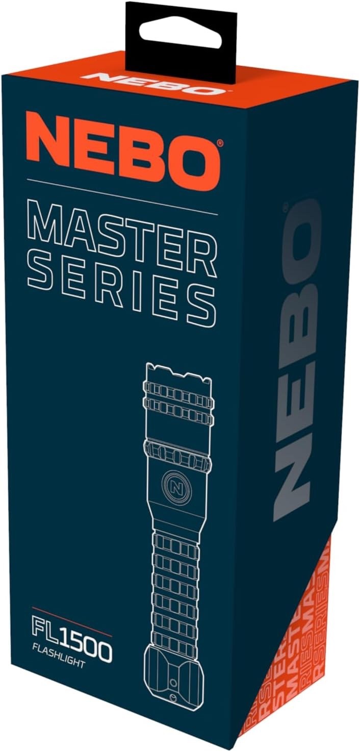 NEBO FL1500 Rechargeable Flashlight 1500 Lumens 5 Modes Magnetic Base 2X Zoom
