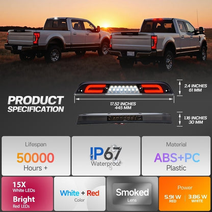 Led Third Brake Light for 15-20 F'ord F150 17-22 F250 F350 Super Duty Ranger