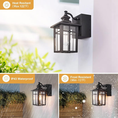 SIEPUNK Porch Lights Outdoor, Dusk to Dawn Exterior Lighting Fixtures 2 in 1