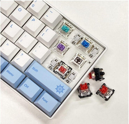 FKZ CXTECH X61 Sea Blue Theme Mechanical Keyboard,Outemu Hot Swap Switch Cherry