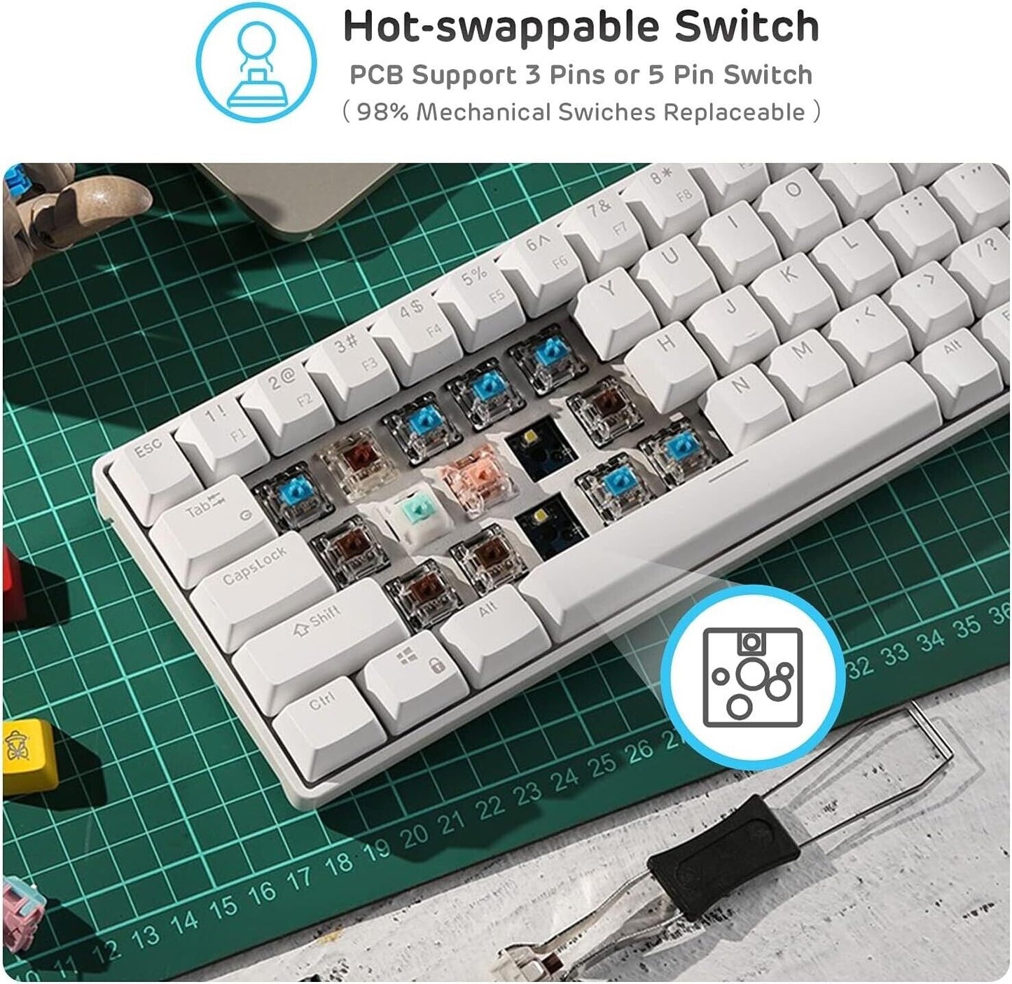 ROYAL KLUDGE RK61 60% Linear Switch Mechanical Gaming Keyboard