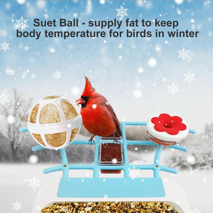 64GB Smart Bird Feeder with Camera Solar Powered, 2K 3MP HD Live Video