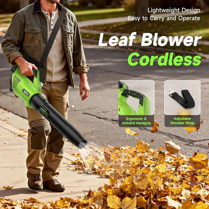 Leaf Blower Cordless, 650CFM Electric Leaf Blowers with 2 x 5.2Ah Batteries
