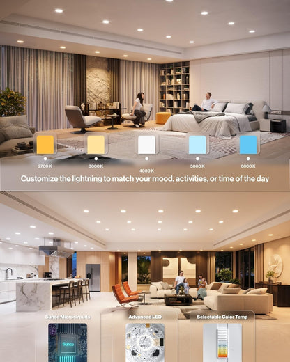 Sunco 20 Pack 6 Inch LED Recessed Light Retrofit, Can Lights for Ceiling,