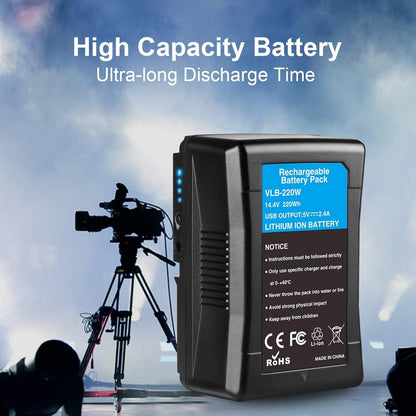 KUNLUN 220Wh 15000mAh V Mount Battery/Dtap Battery with D-TAP DC USB Ports