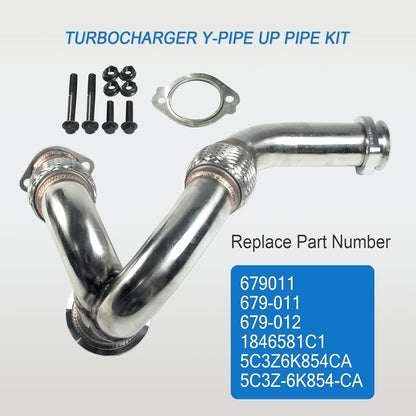 JDMSPEED New Turbocharger Y-Pipe Up Pipe Kit With Gasket Replacement For Ford 6